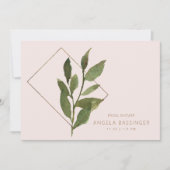 Invitation Simple Moderne Fête de Mariage Botanique Rose (Devant)