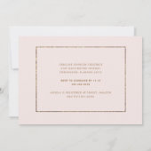 Invitation Simple Moderne Fête de Mariage Botanique Rose (Dos)