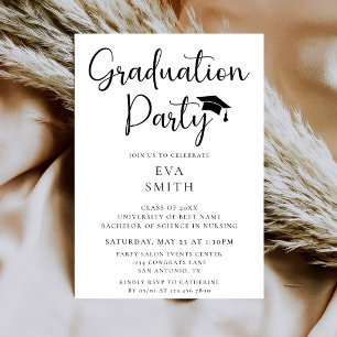 Invitation Simple Moderne Fête de Remise de Diplômes au Style
