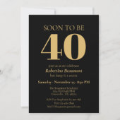 Invitation Simple Moderne Fête Surprise 40 Ans (Devant)