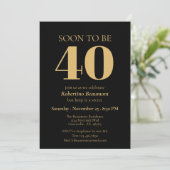 Invitation Simple Moderne Fête Surprise 40 Ans (Debout devant)