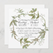 Invitation Simple Moderne Feuille de laurier Wreath Babys Res (Devant / Derrière)