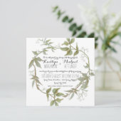 Invitation Simple Moderne Feuille de laurier Wreath Babys Res (Debout devant)