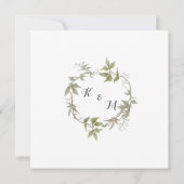 Invitation Simple Moderne Feuille de laurier Wreath Babys Res (Dos)