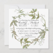 Invitation Simple Moderne Feuille de laurier Wreath Babys Res (Devant)