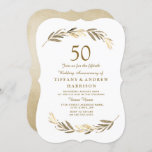 Invitation Simple moderne feuille d'or 50e anniversaire Maria<br><div class="desc">Simple Modern Gold Leaf 50th Mariage Anniversary Collection Matching à Niche et Nest magasin.</div>