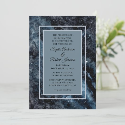 Invitation Simple moderne Galaxy Space Stars Invitatiatiatiat (Debout devant)