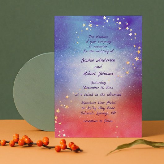 Invitation Simple moderne Galaxy Space Stars Mariage