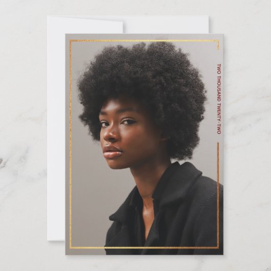 Invitation simple moderne Gold Border Graduation (Devant)