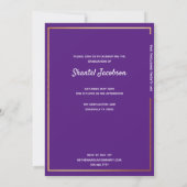 Invitation simple moderne Gold Border Graduation (Dos)