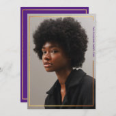 Invitation simple moderne Gold Border Graduation (Devant / Derrière)