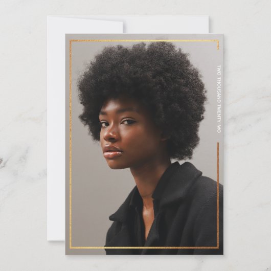 Invitation simple moderne Gold Border Graduation (Devant)