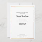 Invitation simple moderne Gold Border Graduation (Dos)