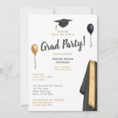 Invitation Simple Moderne Graduation Lycée ColIege Uni (Devant)