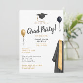 Invitation Simple Moderne Graduation Lycée ColIege Uni (Debout devant)