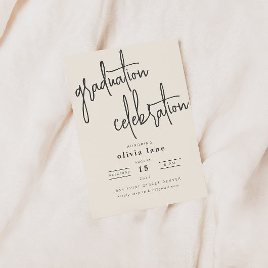 Invitation Simple Moderne Graduation Party