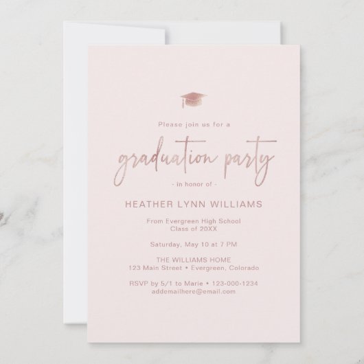 Invitation Simple Moderne Graduation Party (Dos)