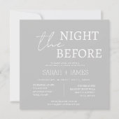 Invitation Simple moderne Gris blanc répétition dîner mariage (Devant)