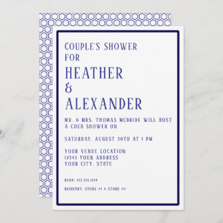 Invitation Simple moderne Hexagon Géométrique Couples Douche