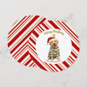 Invitation Simple moderne joyeux noël Lab chiot patte (Devant / Derrière)