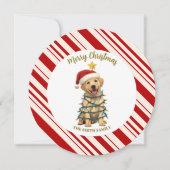 Invitation Simple moderne joyeux noël Lab chiot patte (Devant)