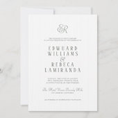 Invitation Simple Moderne Mariage à Rayures Verticales (Devant)