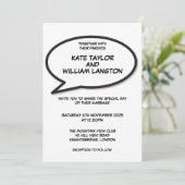 Invitation Simple Moderne Mariage BD Noir et Blanc (Debout devant)