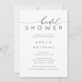 Invitation Simple Moderne Mariage Black & White (Devant)