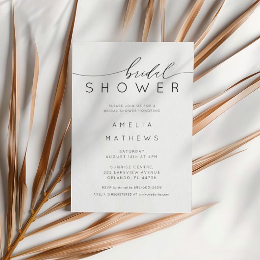 Invitation Simple Moderne Mariage Black & White
