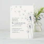 Invitation Simple moderne Mariage bleu Dandelion (Debout devant)