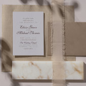 Invitation Simple Moderne Mariage Brun Mousse