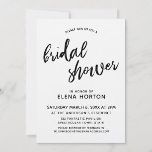 Invitation Simple Moderne Mariage Civil Blanc Noir