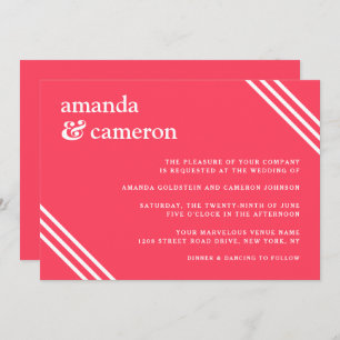 Invitation Simple moderne Mariage de corail brillant