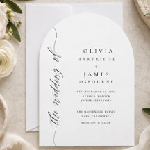 Simple Moderne Mariage Élégant Noir et Blanc
