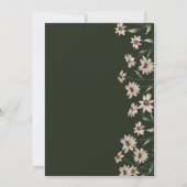 Invitation Simple Moderne Mariage Floral Vert (Dos)