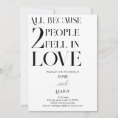 Invitation Simple moderne mariage foncé et clair (Devant)