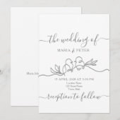 Invitation Simple Moderne Mariage Minimaliste (Devant / Derrière)