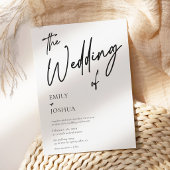Invitation Simple Moderne Mariage Noir Blanc