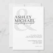 Invitation Simple moderne Mariage noir et blanc (Devant)