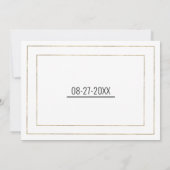 Invitation Simple moderne mariage typographie noir blanc or (Dos)