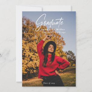 Invitation Simple Moderne Minimaliste  2 Photo Diplôme