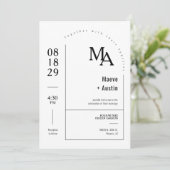 Invitation Simple moderne minimaliste Boho Arch Photo QR Code (Debout devant)
