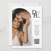 Invitation Simple moderne minimaliste Boho Arch Photo QR Code (Dos)