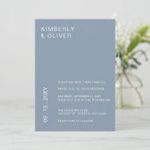 Invitation Simple moderne minimaliste Dusty Blue Mariage (Debout devant)