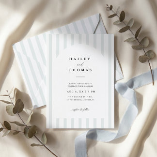 Invitation Simple Moderne Minimaliste Mariage à l'Arche Rayée