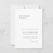 Invitation Simple Moderne Minimaliste Mariage Monochrome (Devant)