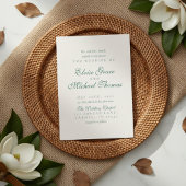 Invitation Simple Moderne Minimaliste Mariage Vert Sauge