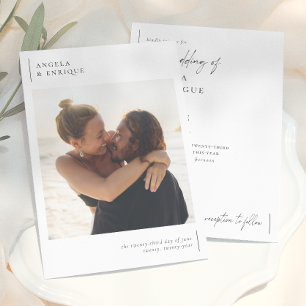 Invitation Simple Moderne & Minimaliste Photo de Mariage Roma