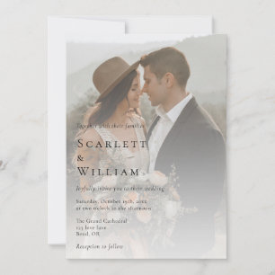 Invitation Simple Moderne Minimaliste Photo Mariage