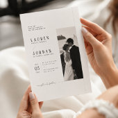 Invitation Simple Moderne Minimaliste Photo Mariage